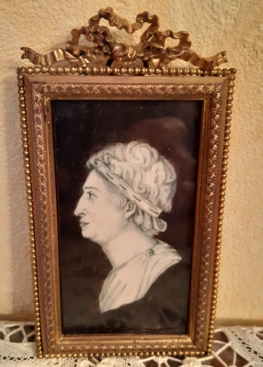 Miniature On Ivory - Gilt Bronze Frame
