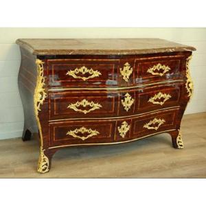 Louis XV Period Tomb Chest Of Drawers In Veneered Wood