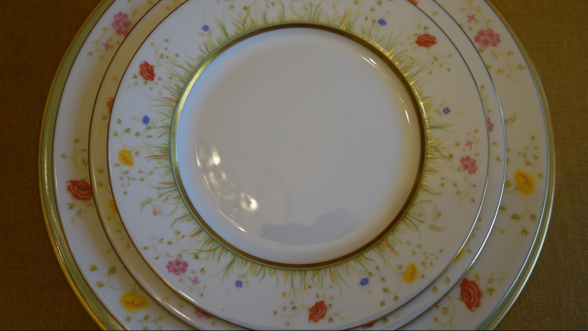 Service à Thé Porcelaine De Limoges Haviland Feuilles D'Automne - Occasion Vintage