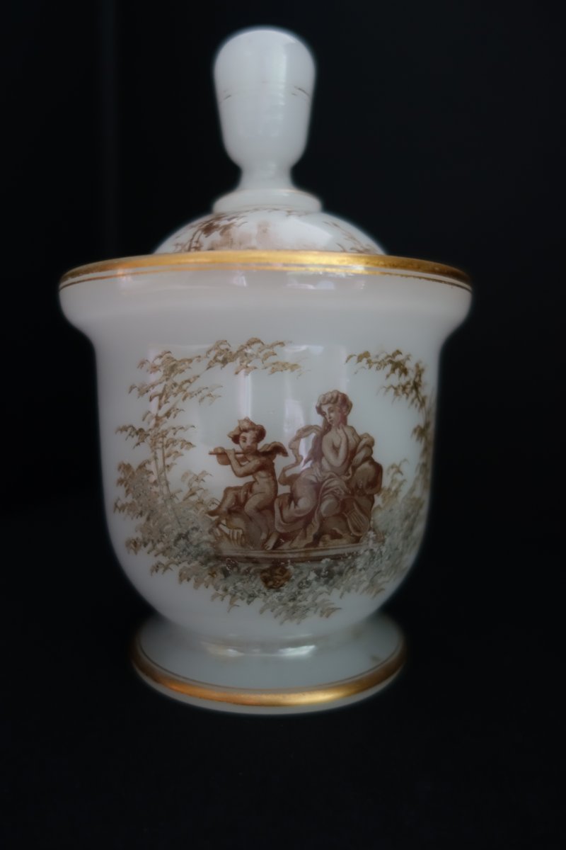 Water Service In White Crystal Opaline, Napoleon III Period-photo-2