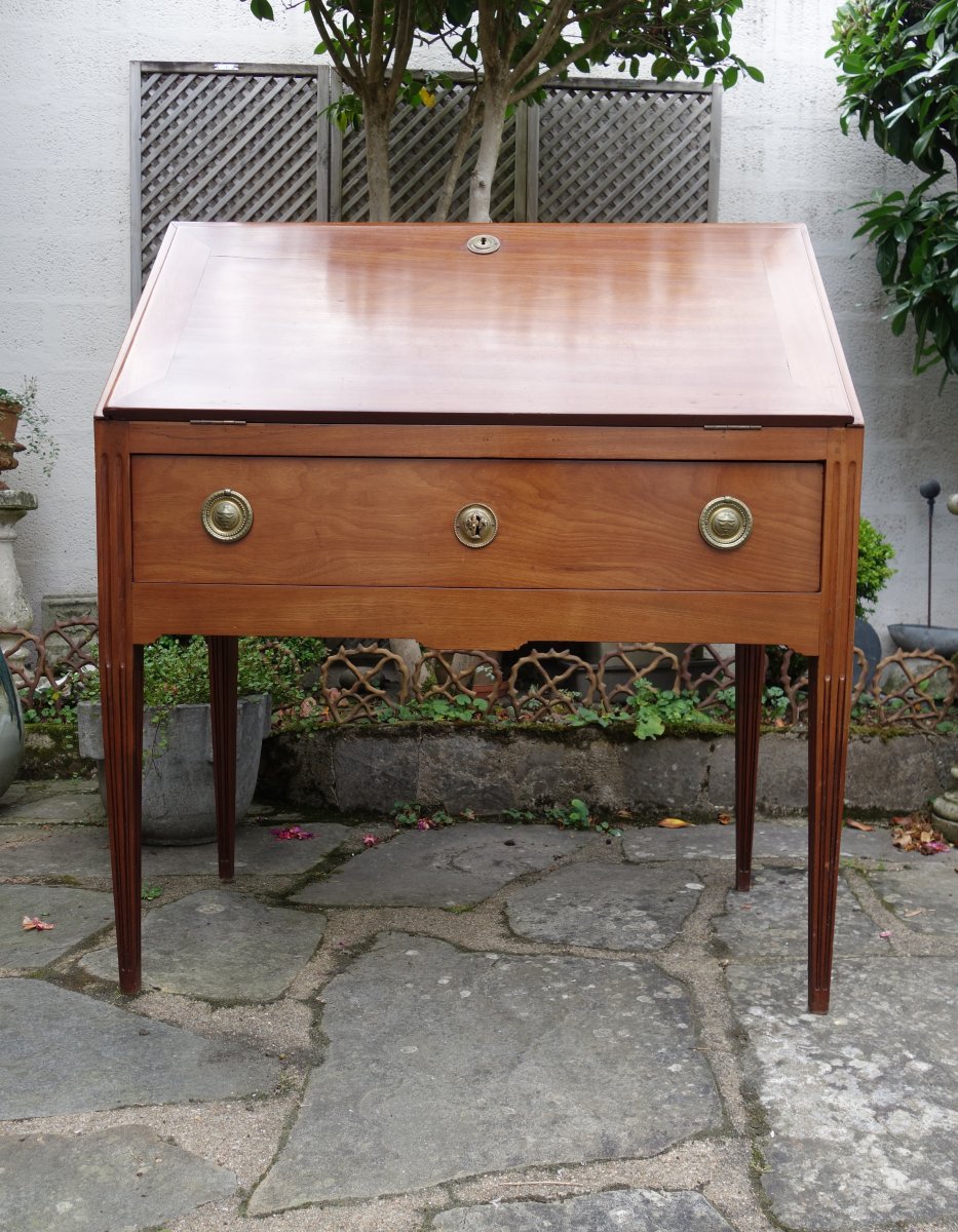 Bureau De Pente En Acajou De Cuba Massif, Nantes époque Louis XVI