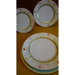 Partie De Service En Porcelaine De Limoges, Haviland, Modèle Floralies