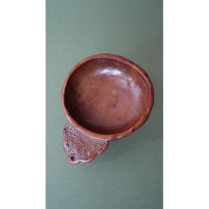 Wine Cup Or "tassou" In Carved Boxwood, Auvergne Eighteenth