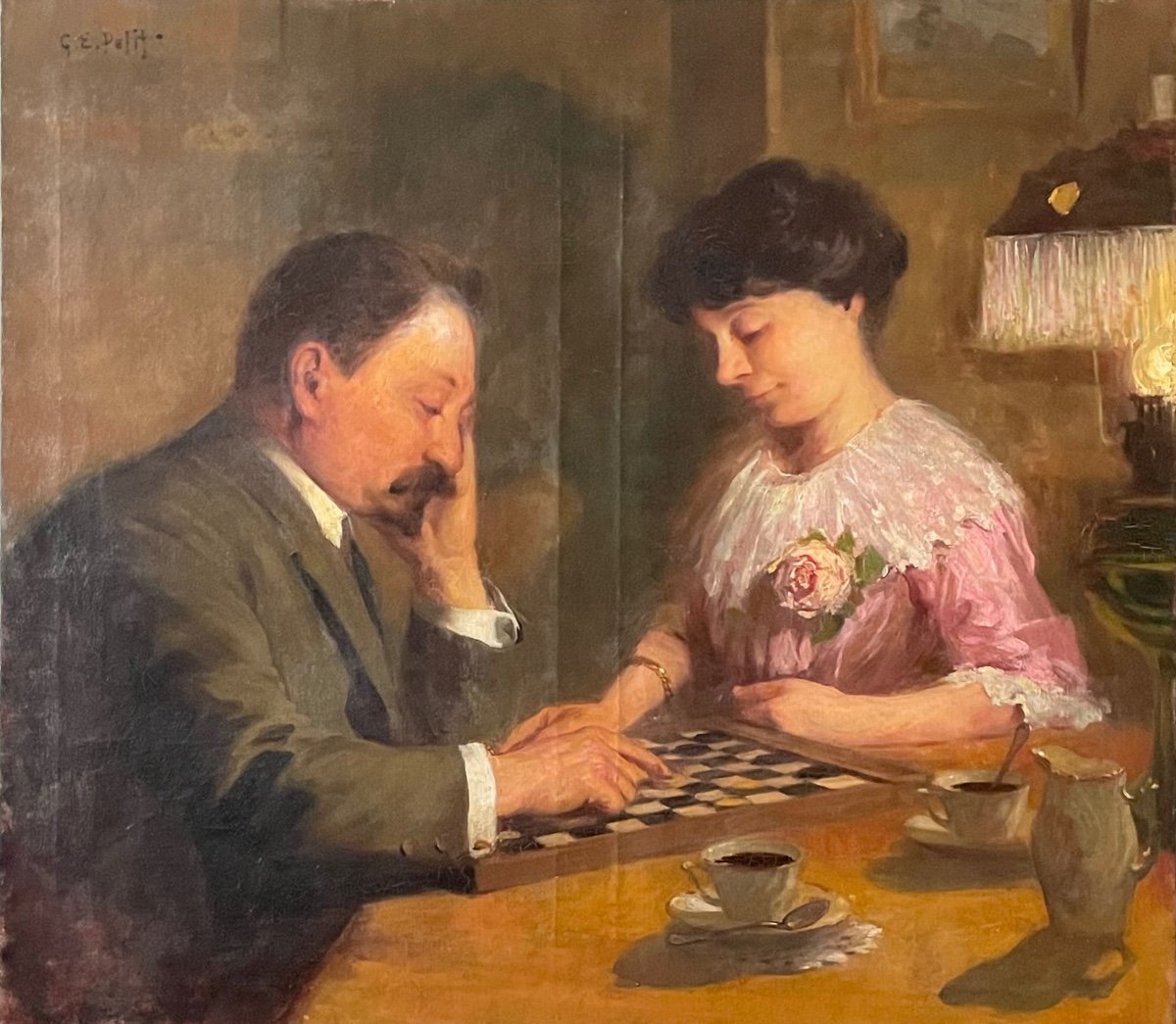 Partie De Dames à L’heure Du Café 