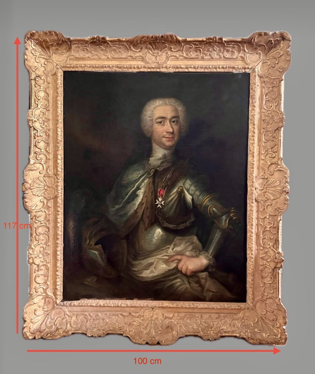 Large Military Portrait Of A Knight Of Saint Louis-photo-2