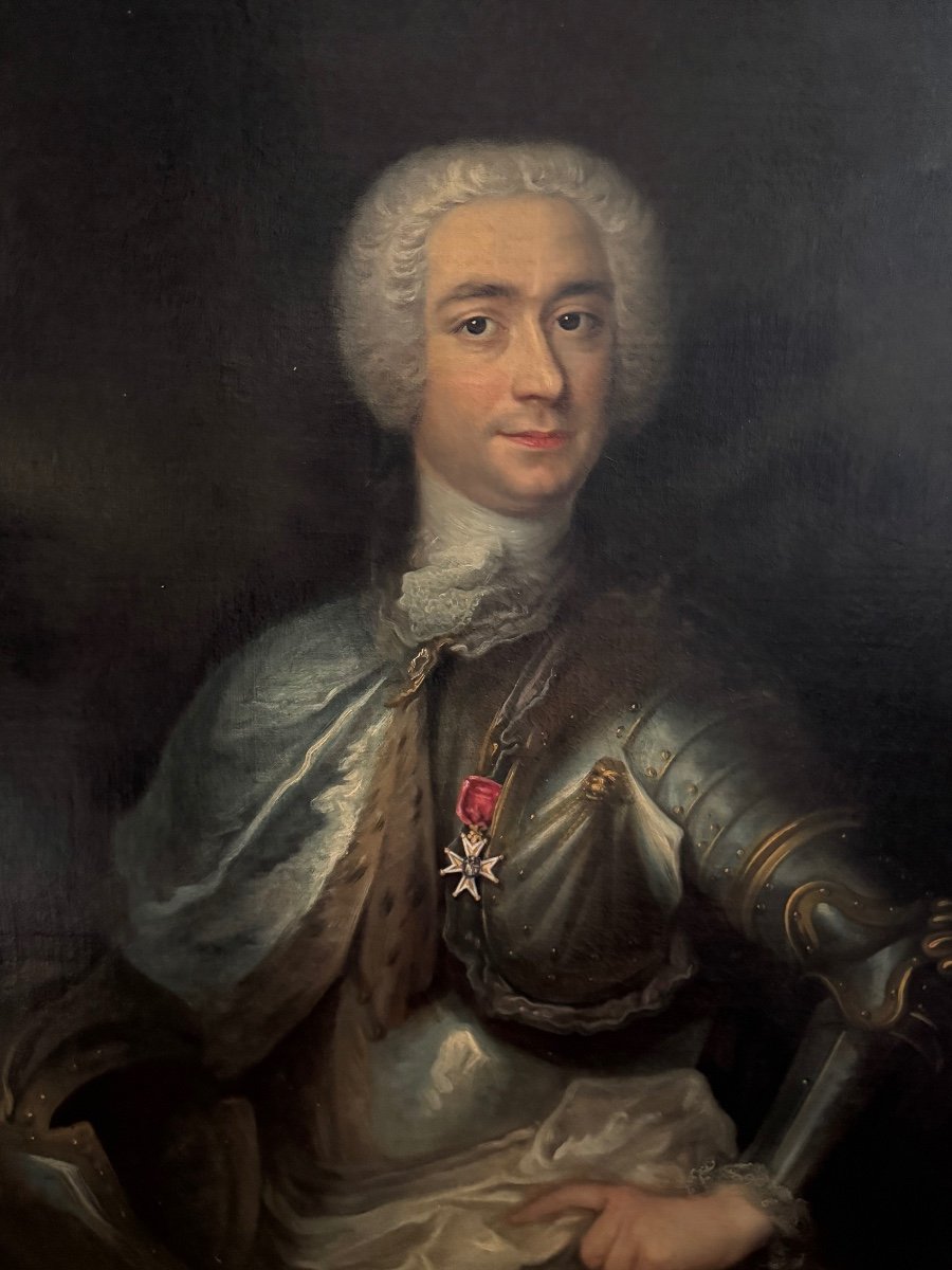 Large Military Portrait Of A Knight Of Saint Louis-photo-4