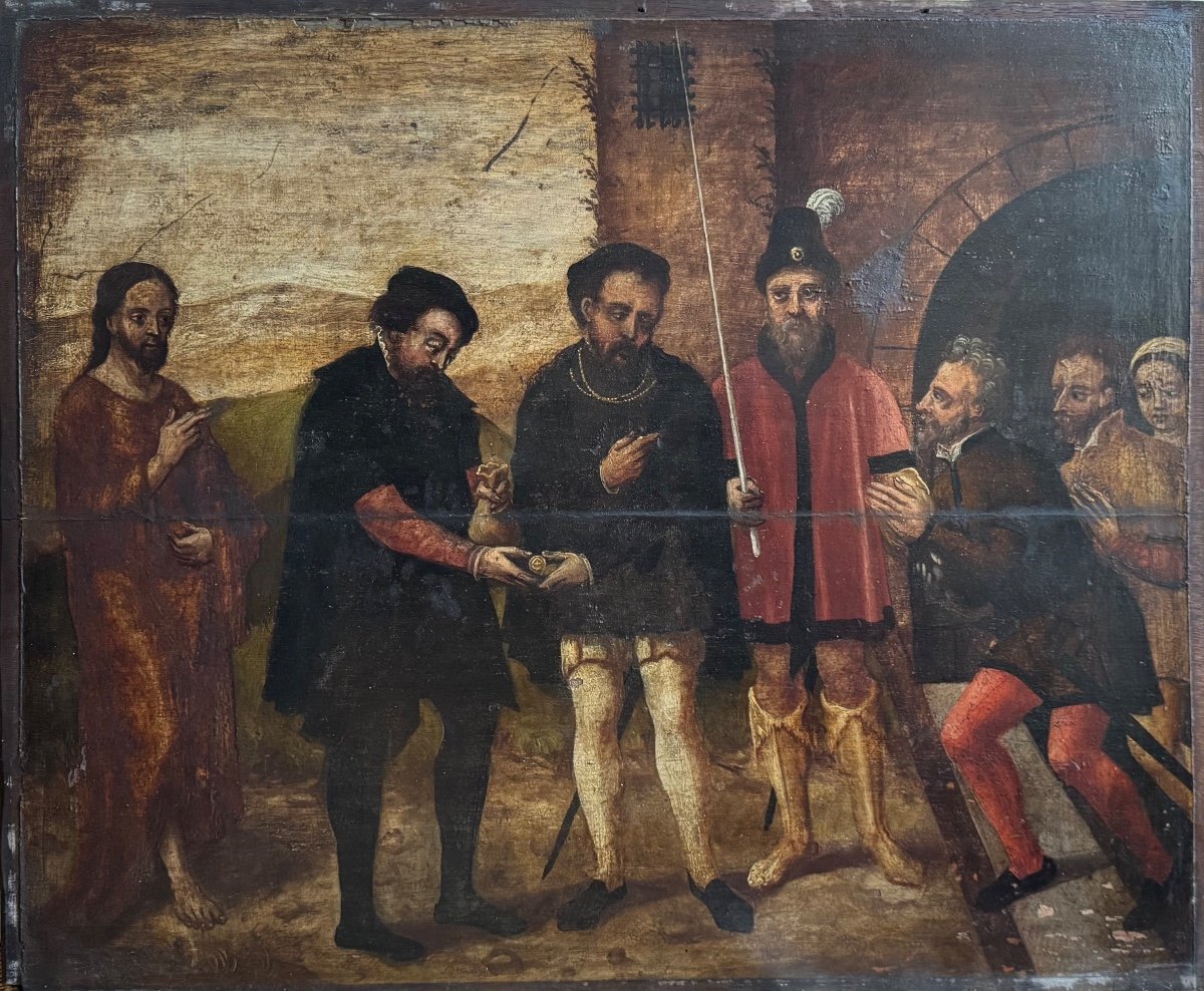 Les 30 Pièces D’argent Données Par Judas , Panneau Peint 16ème .