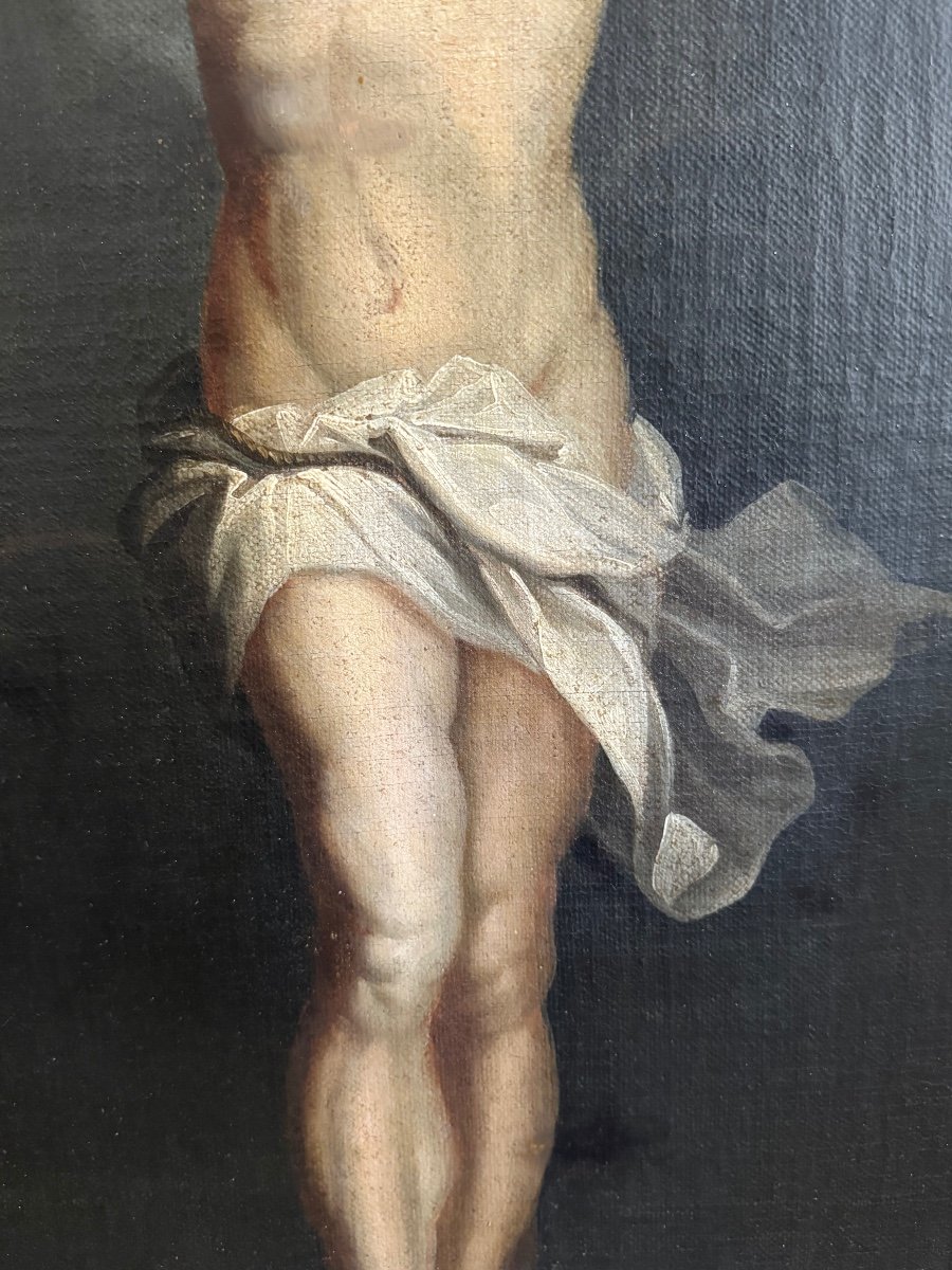Large 18th Century Painting, Christ On The Cross -photo-2