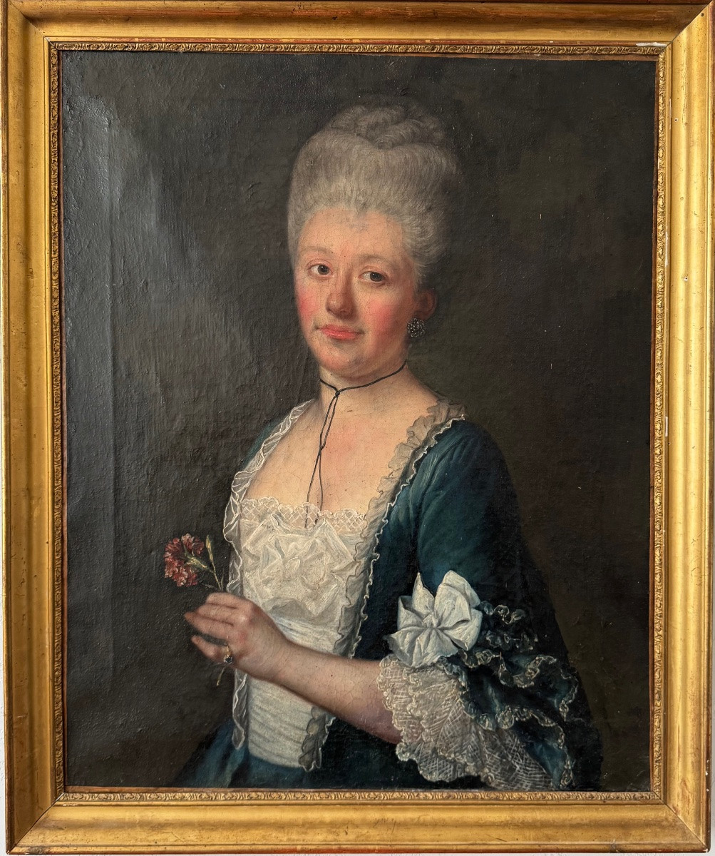 Portrait d’une dame de l’aristocratie 18ème-photo-2