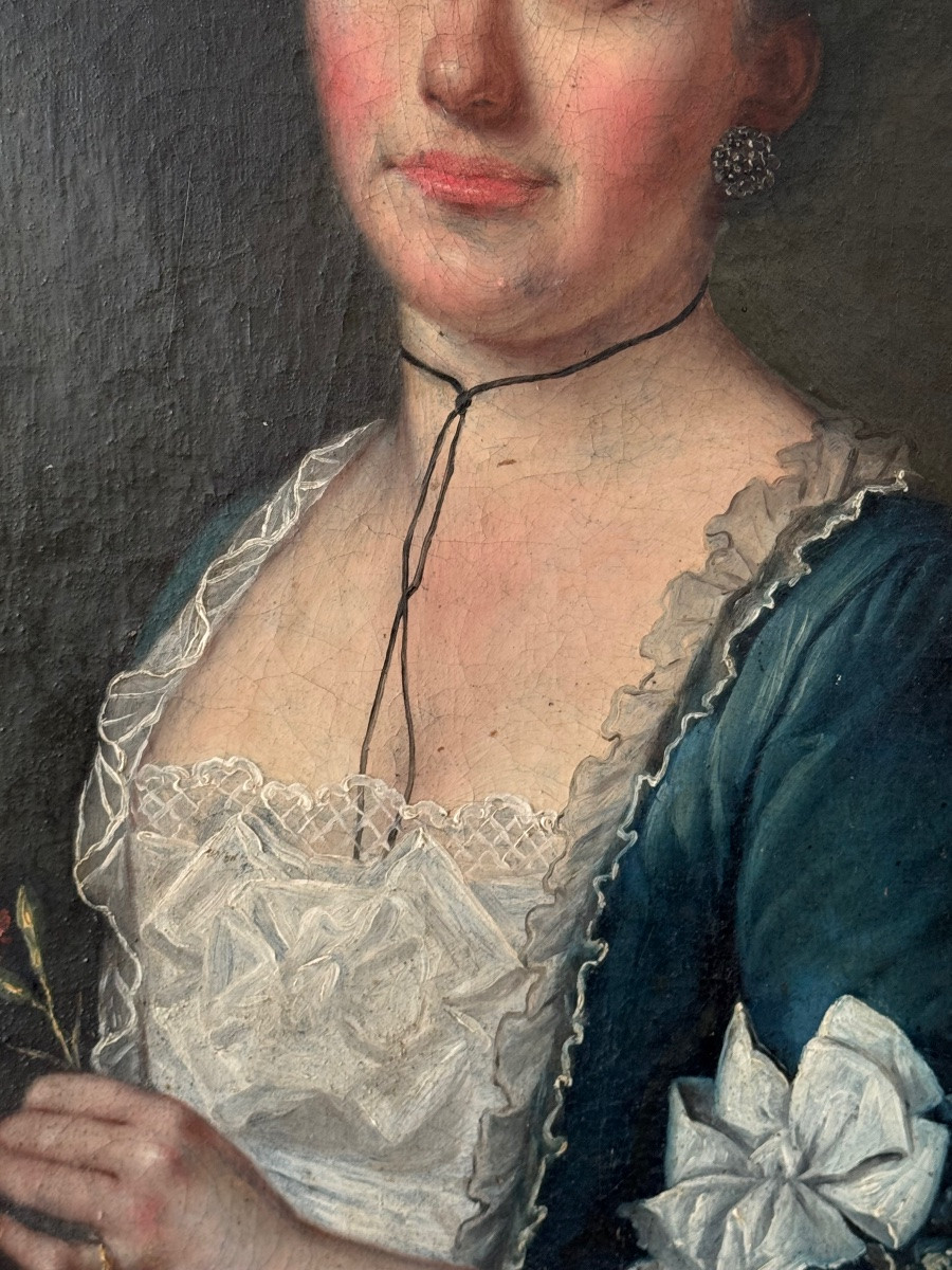 Portrait d’une dame de l’aristocratie 18ème-photo-2