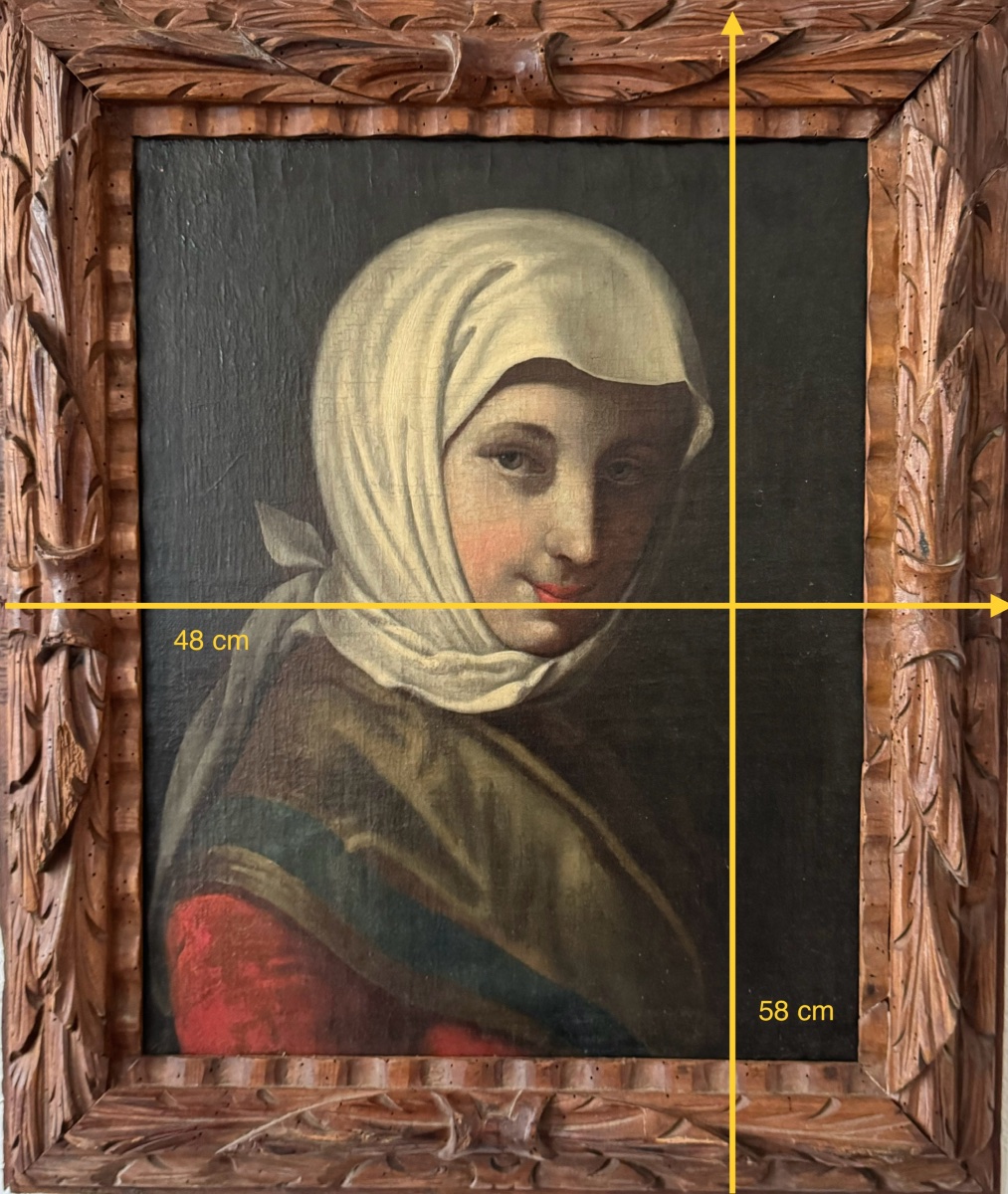 Portrait d’une jeune femme , école italienne fin 17ème début 18ème-photo-1