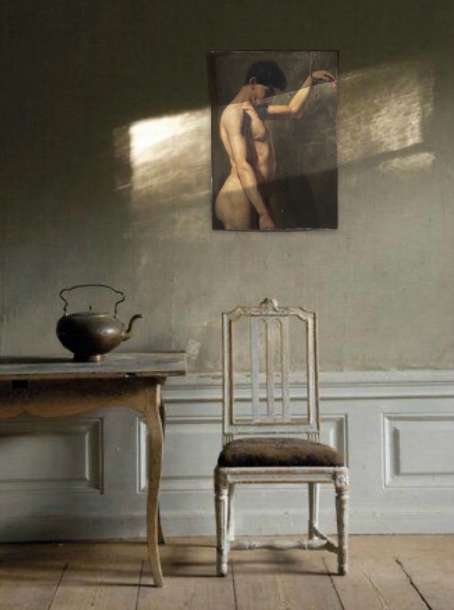 Study Of A Male Nude Circa 1900-photo-2