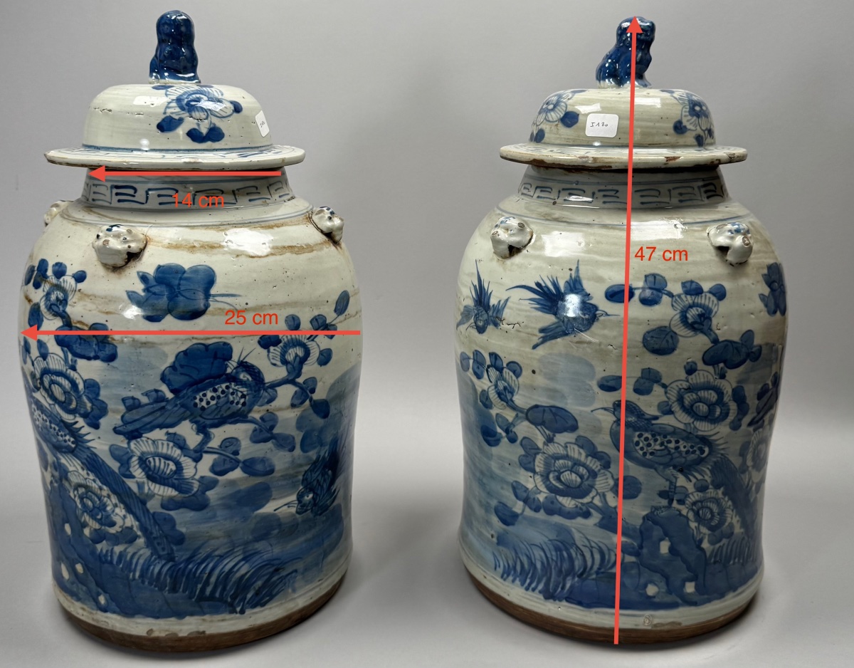 Paire de pots chinois en céramique ancienne -photo-2
