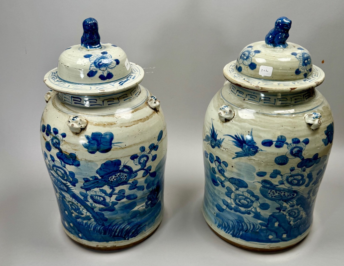 Paire de pots chinois en céramique ancienne -photo-3