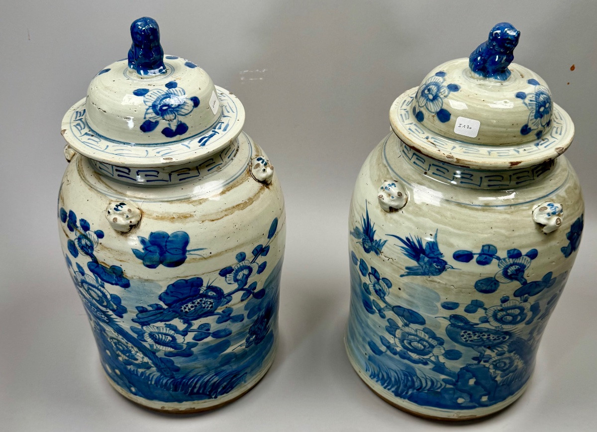 Paire de pots chinois en céramique ancienne -photo-4