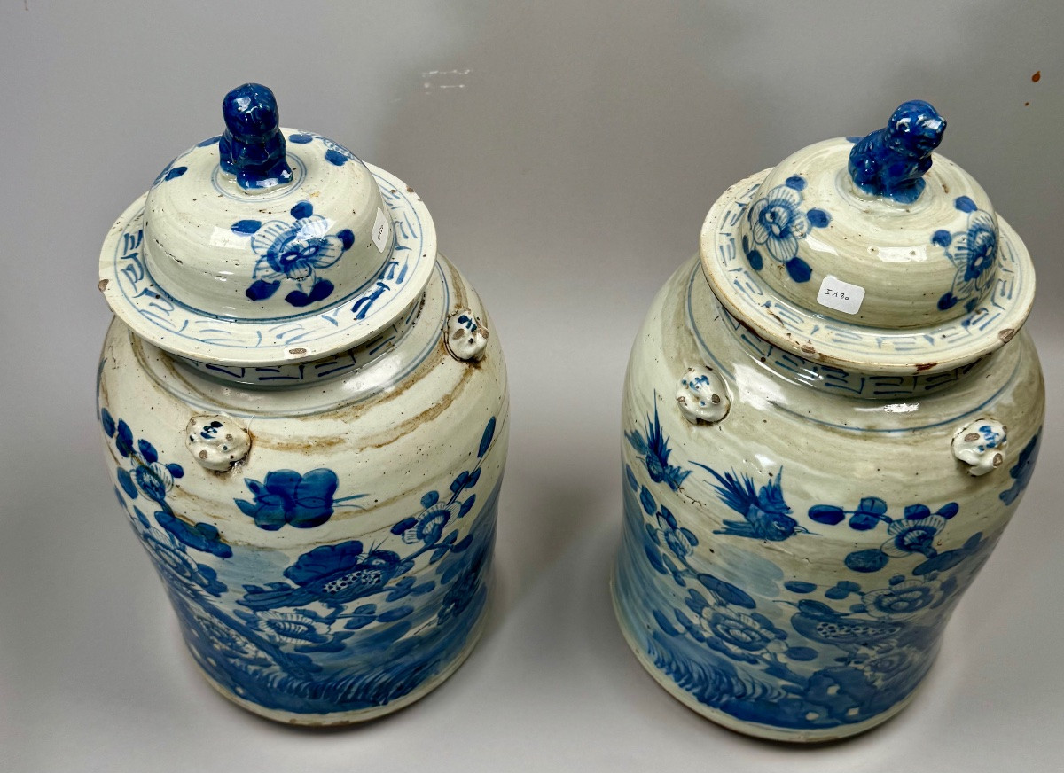 Paire de pots chinois en céramique ancienne -photo-1
