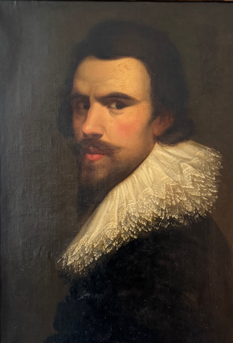 Autoportrait de Abraham de Vries , début 17ème , suiveur de -photo-2