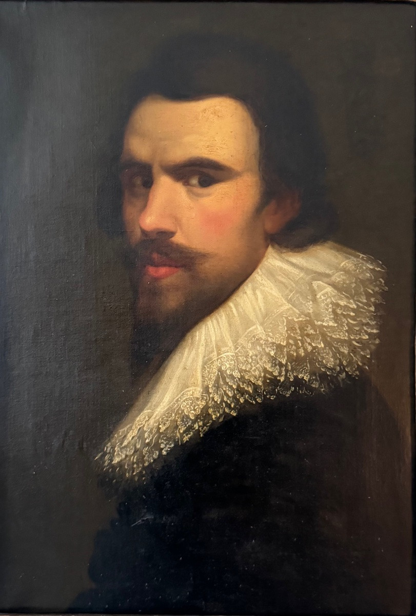 Autoportrait de Abraham de Vries , début 17ème , suiveur de -photo-2