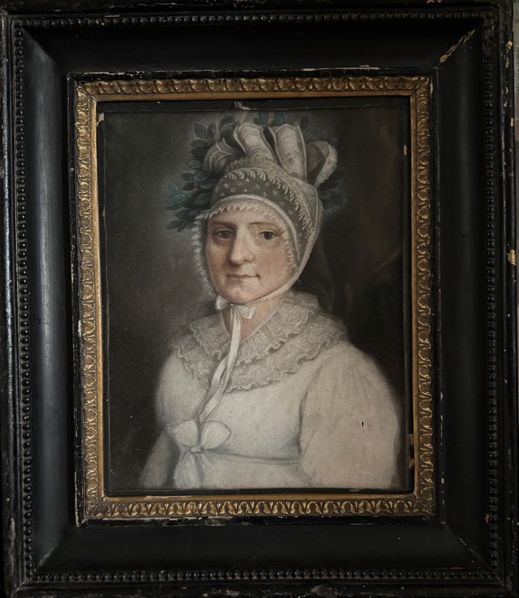 Paire de portraits au pastel début XIXème-photo-3