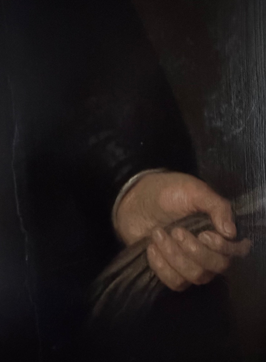 Large Portrait On Wood Of A Dignitary Dated 1613.-photo-3