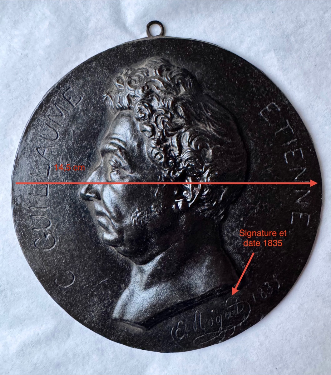 Médaillon en bronze de Guillaume Étienne par Rogat 1835-photo-2