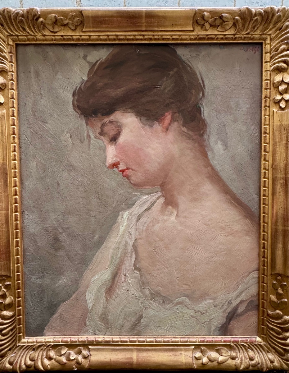 Portrait Of A Young Woman Circa 1900, Signed-photo-5