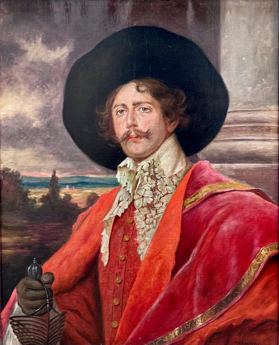 Grand portrait d’un homme de style XVIIème-photo-3