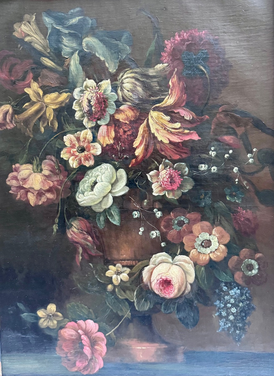 Large Still Life With A Bouquet Of Flowers In The 17th-century Style -photo-3