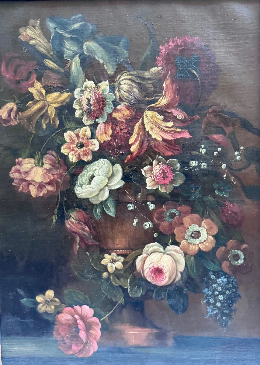 Large Still Life With A Bouquet Of Flowers In The 17th-century Style -photo-6