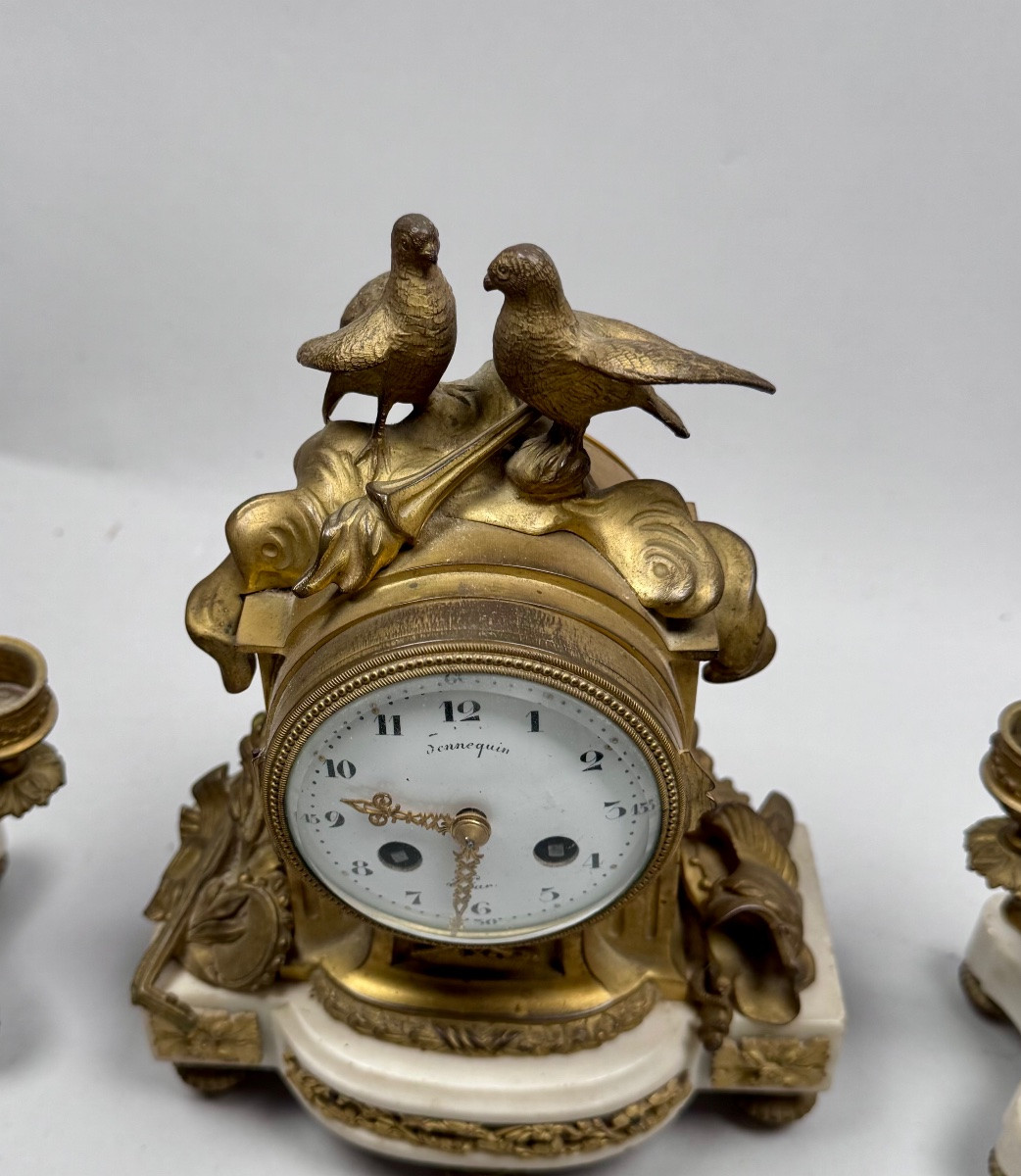 Clock And These Two 19th Century Candelabras.-photo-2