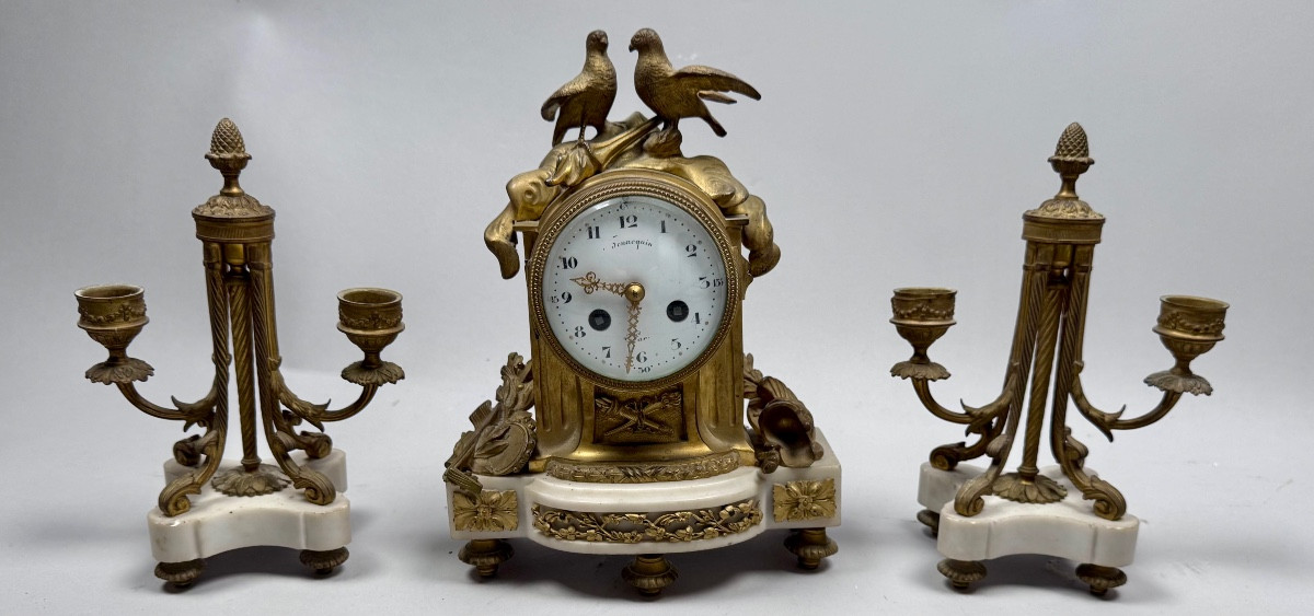 Clock And These Two 19th Century Candelabras.