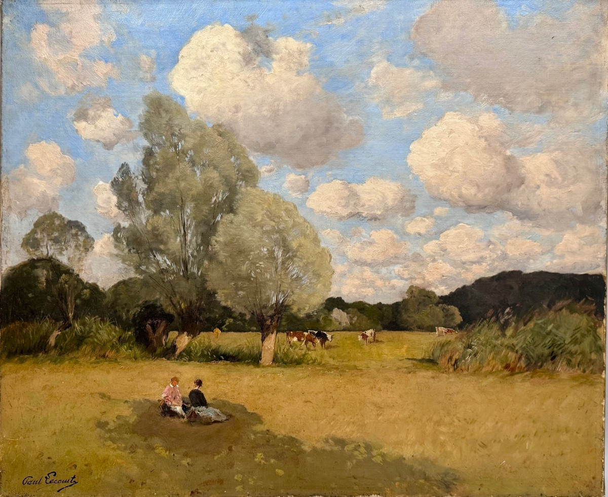 Scène champêtre signée Paul Lecomte-photo-2