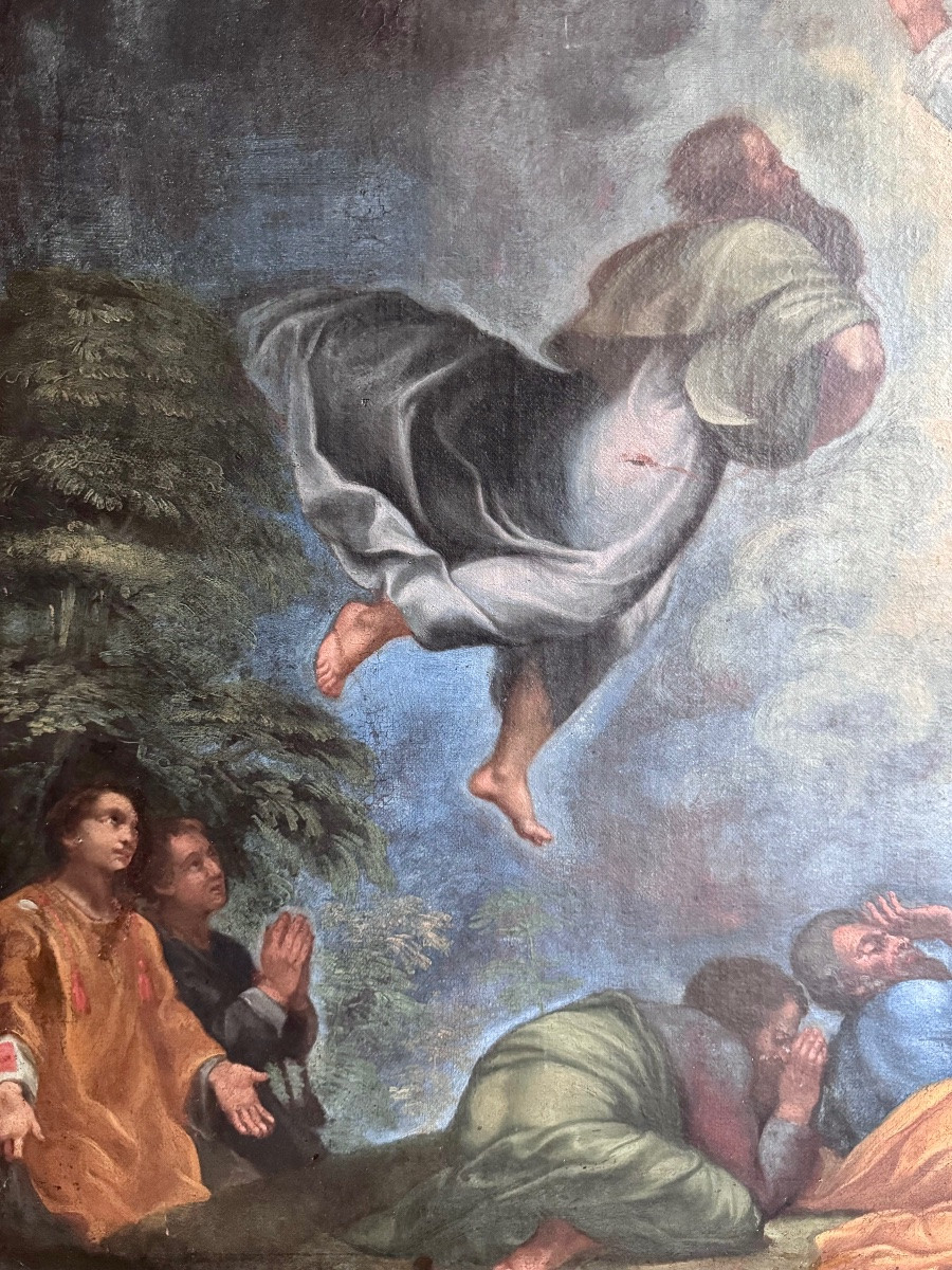 Grand tableau de La transfiguration du Christ , peinture XVIIIème.-photo-1