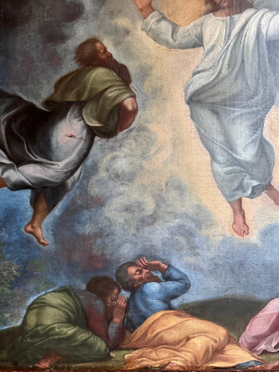 Grand tableau de La transfiguration du Christ , peinture XVIIIème.-photo-2