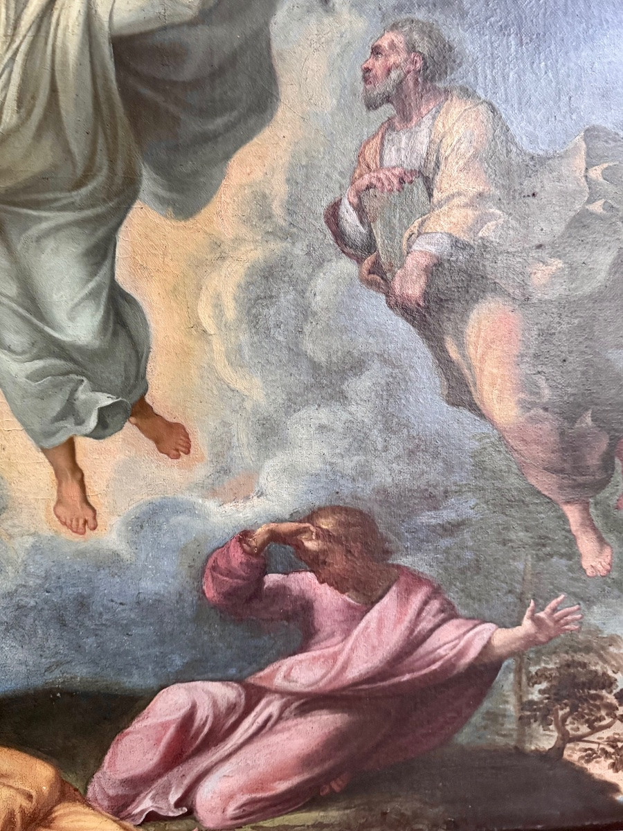 Grand tableau de La transfiguration du Christ , peinture XVIIIème.-photo-3