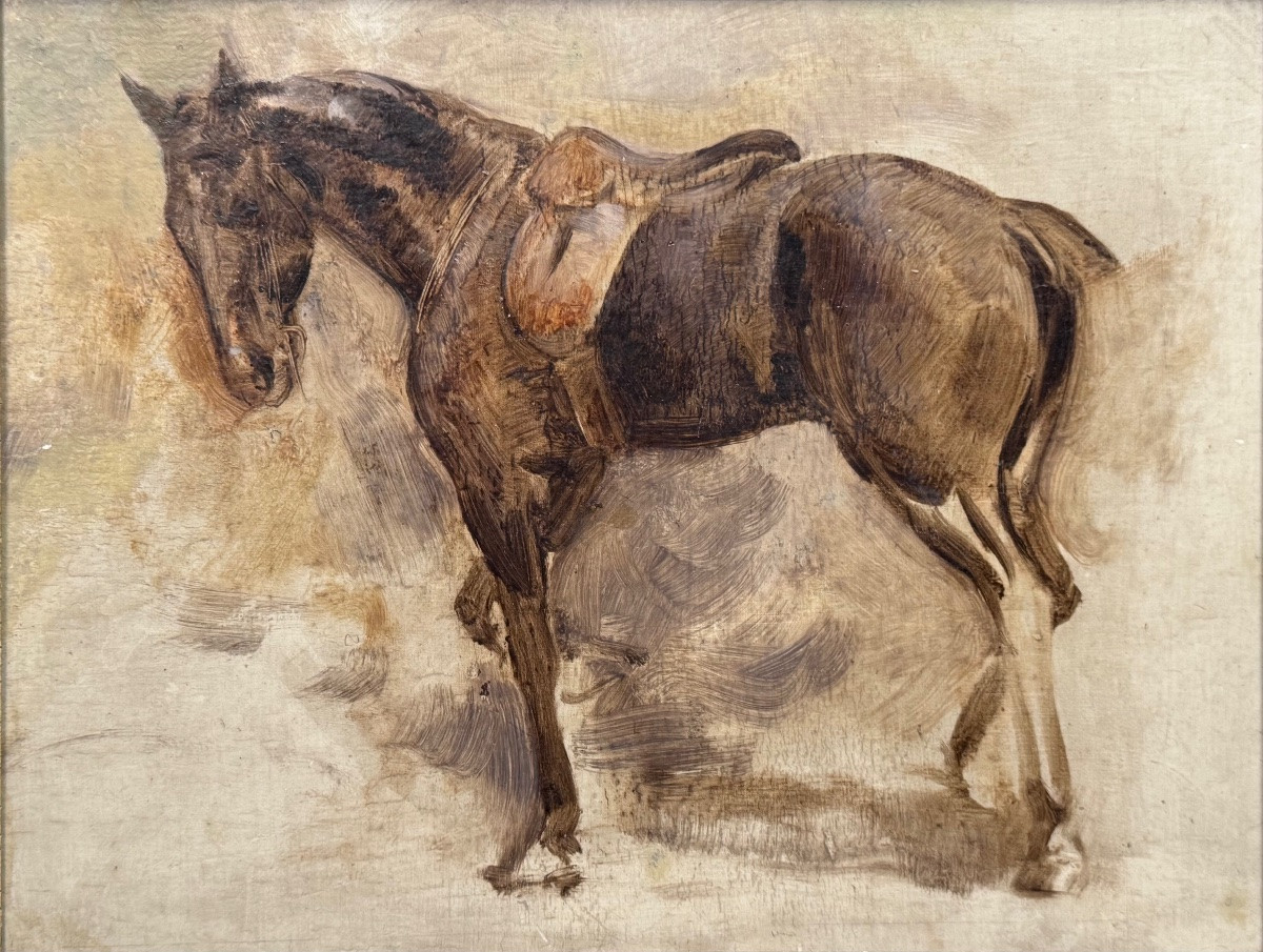Preparatory Study, Horse Sealed In Profile.-photo-2
