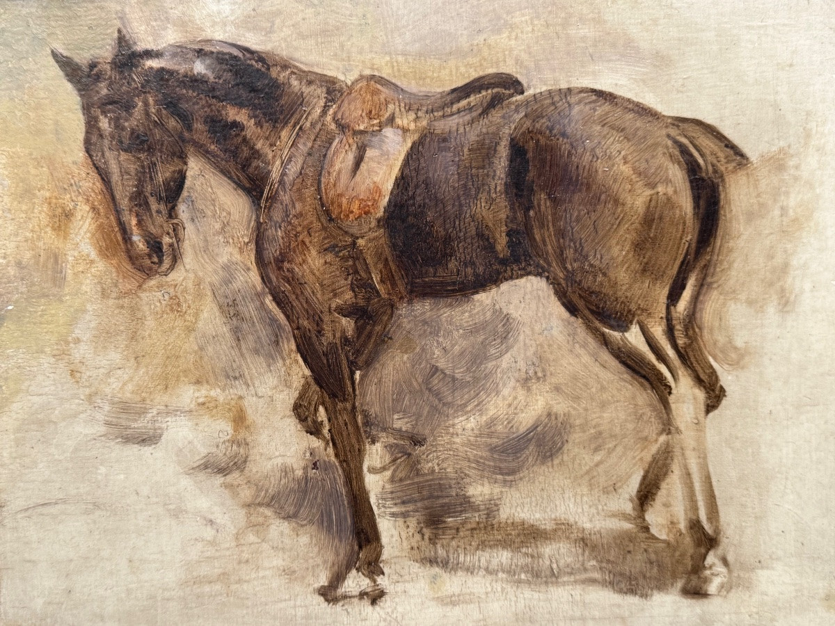 Preparatory Study, Horse Sealed In Profile.-photo-1