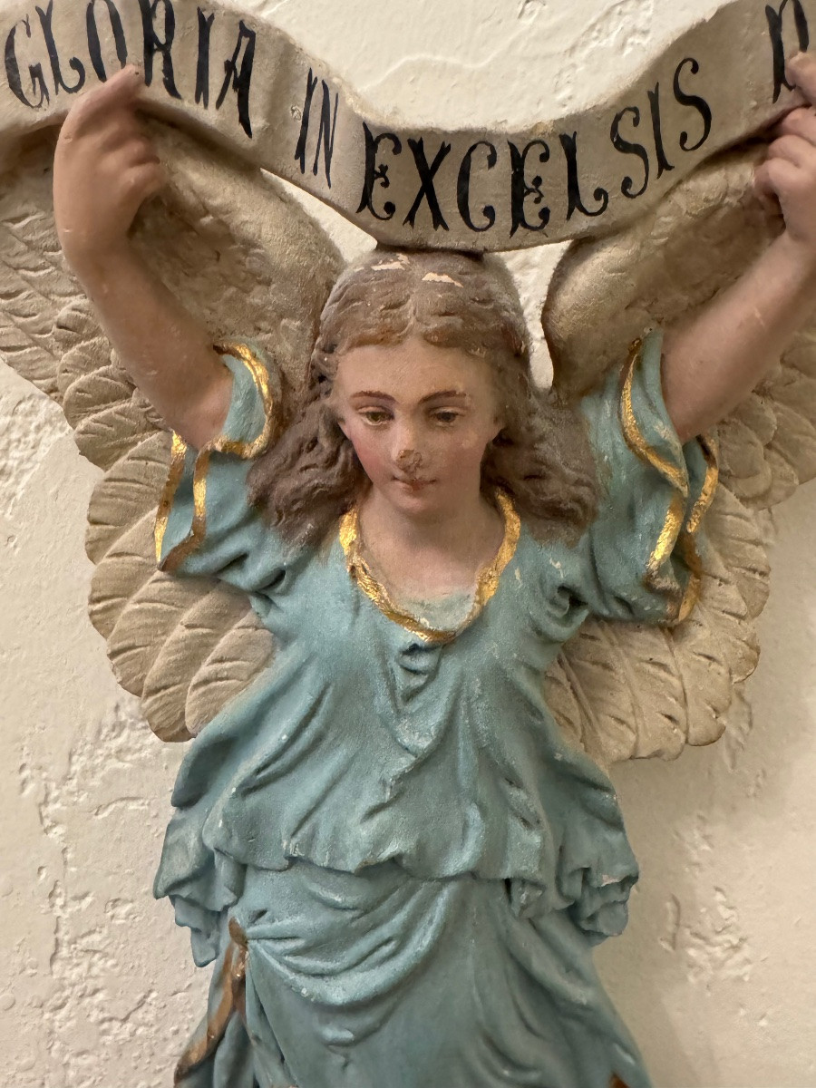 Ange en plâtre 19ème -photo-1