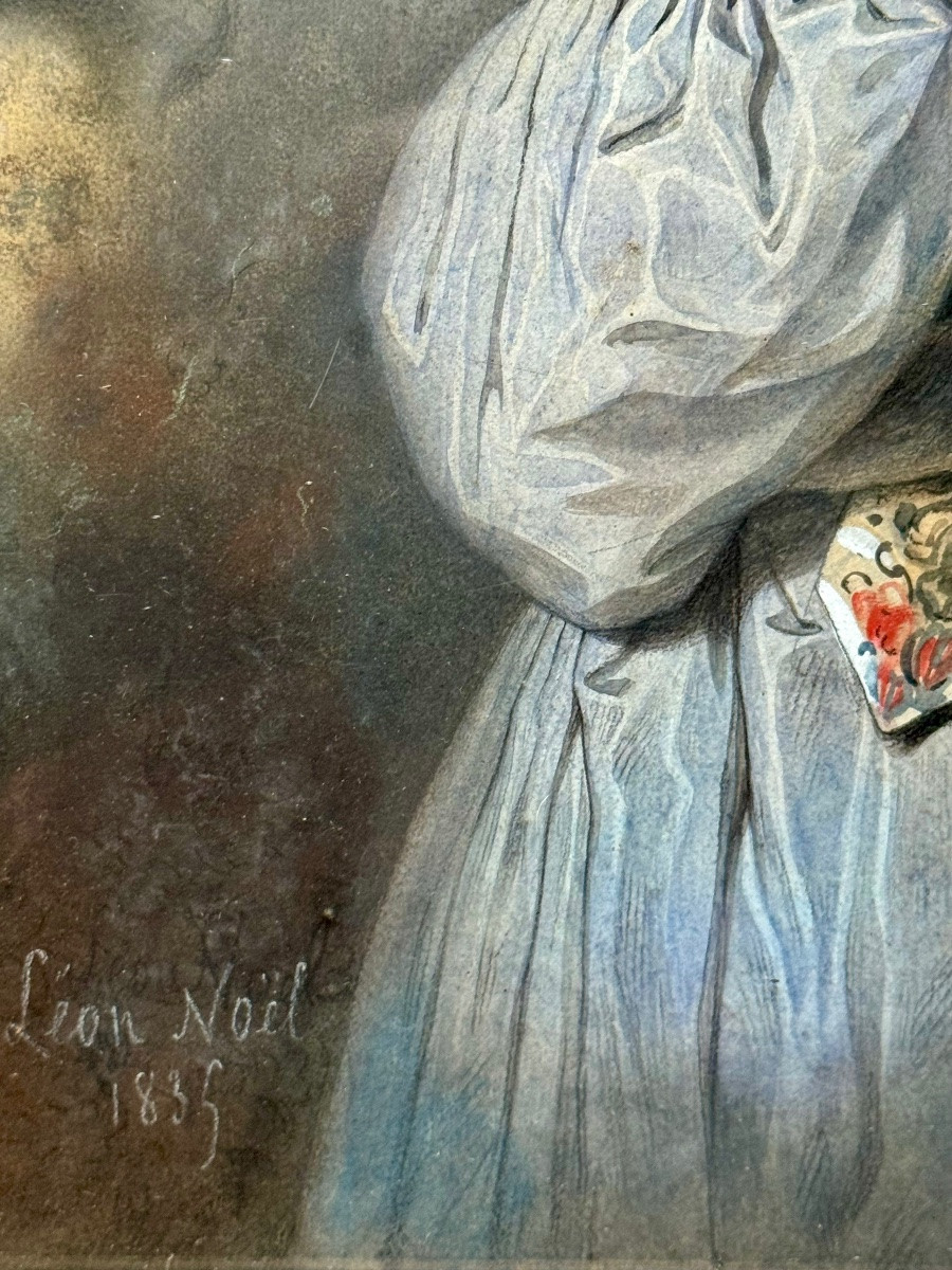 Portrait Of A Young Woman, Pastel And Gouache -photo-5