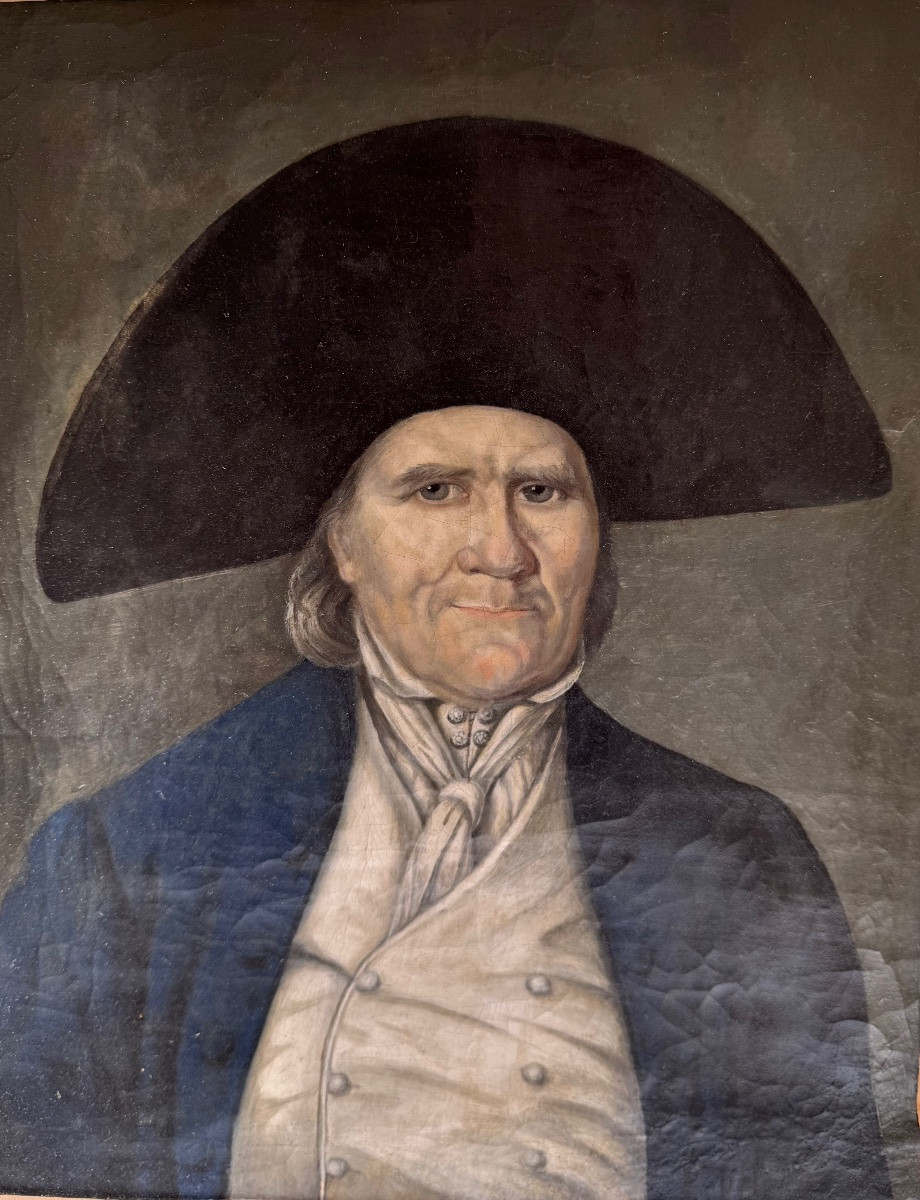 Portrait Of A Man In A Bicorn Hat, Late 18th/early 19th Century-photo-2