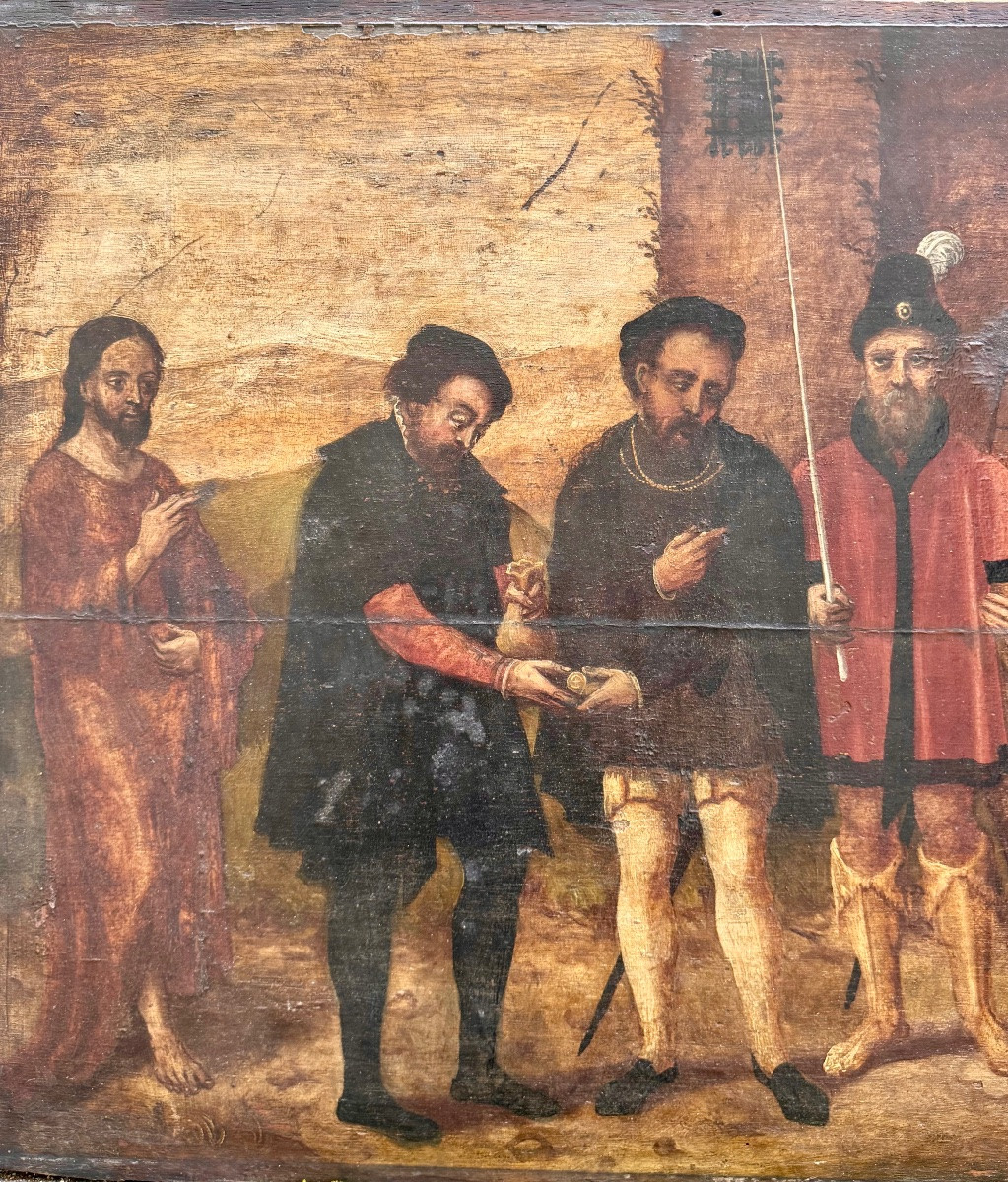 Oil On Panel Late 16th Flemish School.-photo-2