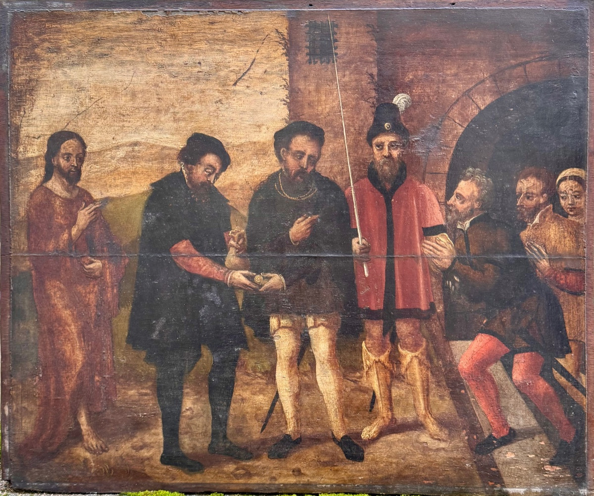 Oil On Panel Late 16th Flemish School.