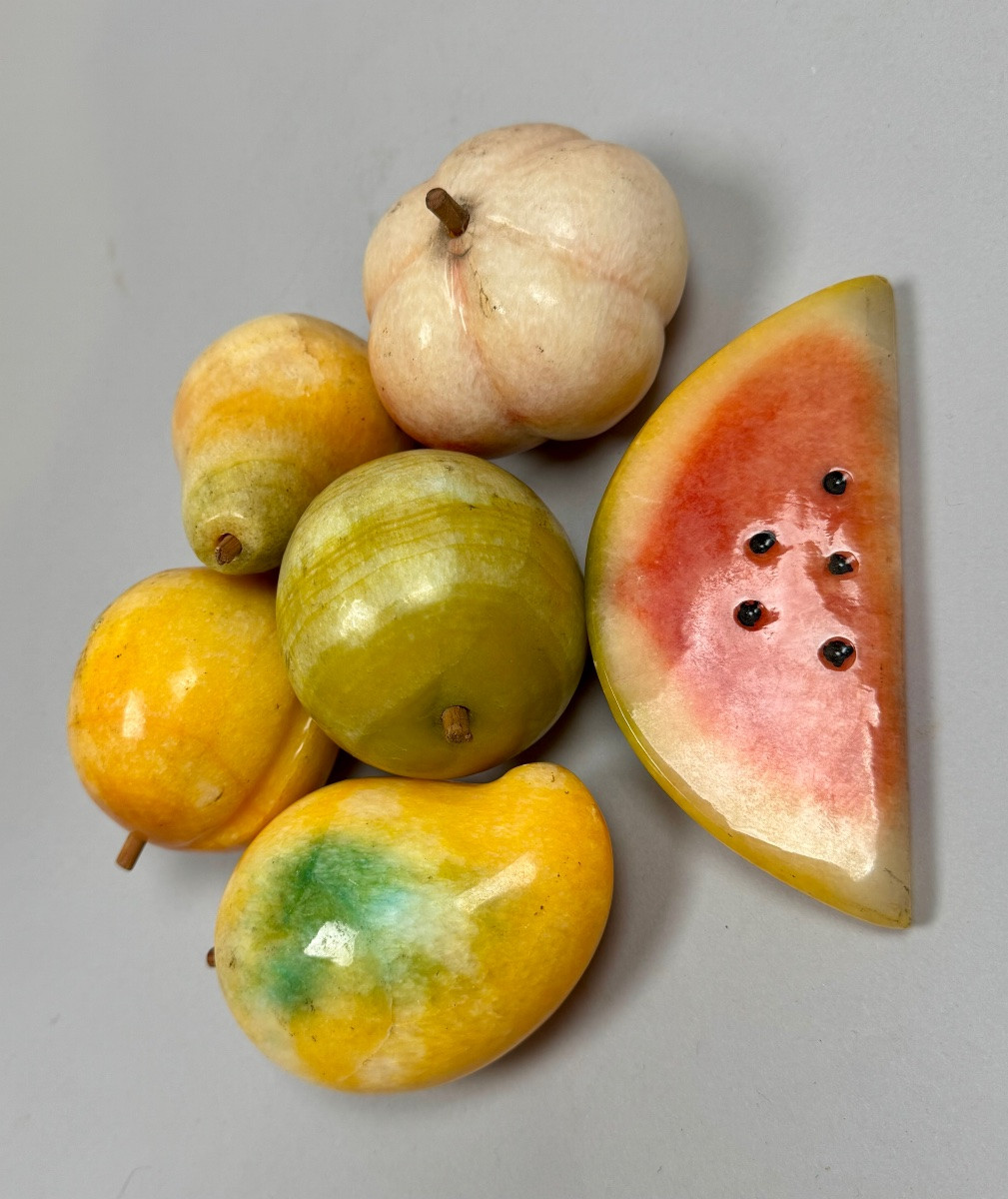 Six fruits en marbre et pierre dure-photo-4