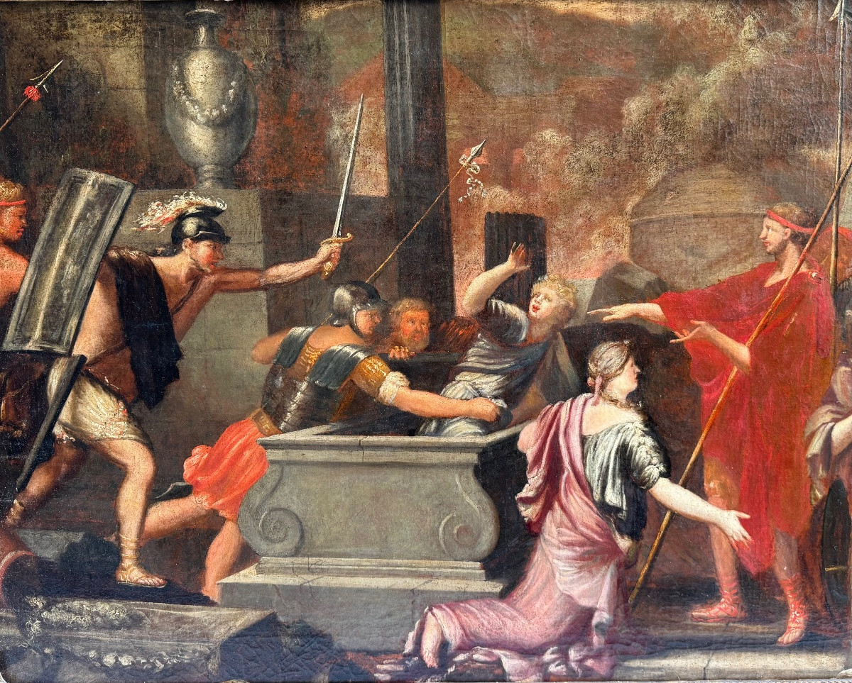 The Discovery Of Astyanax In Hector's Tomb, 17th Century Painting.-photo-3