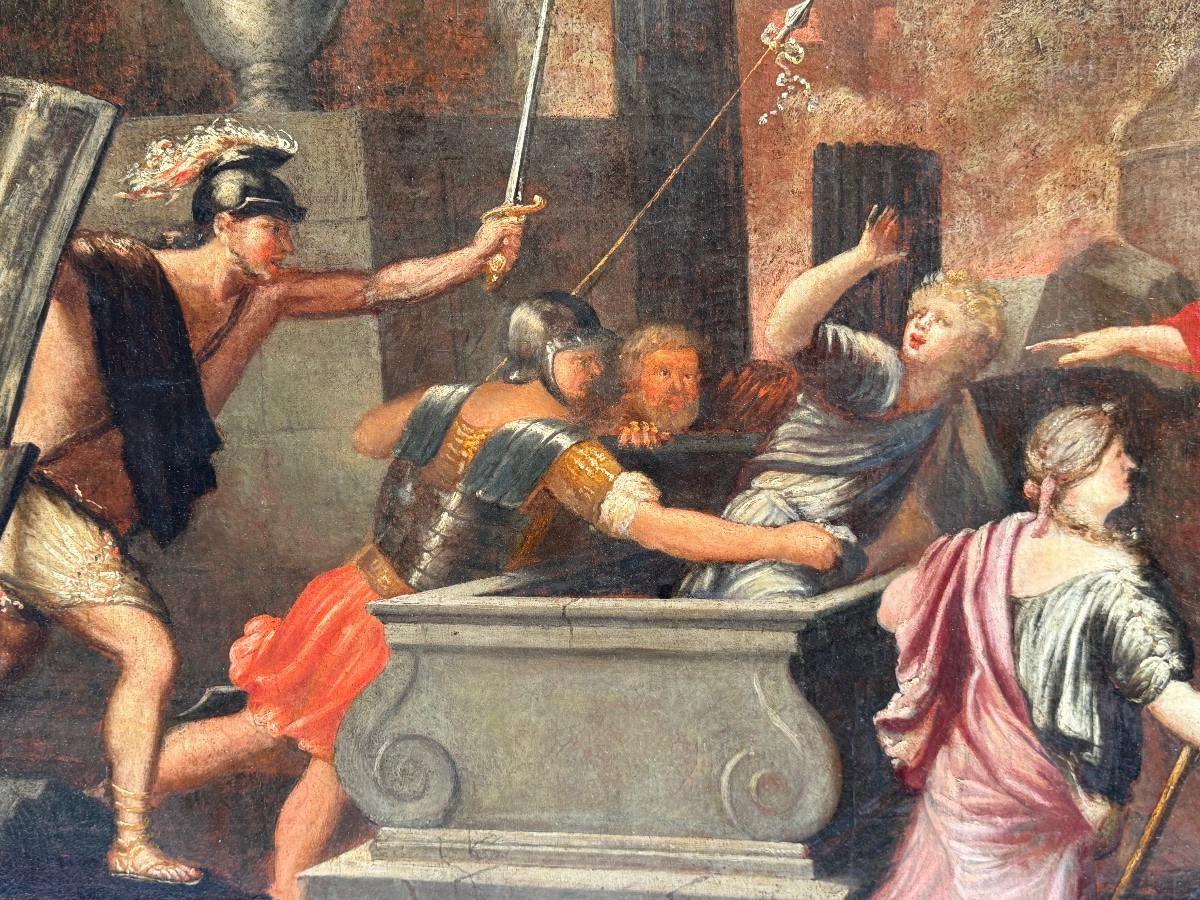 The Discovery Of Astyanax In Hector's Tomb, 17th Century Painting.-photo-1