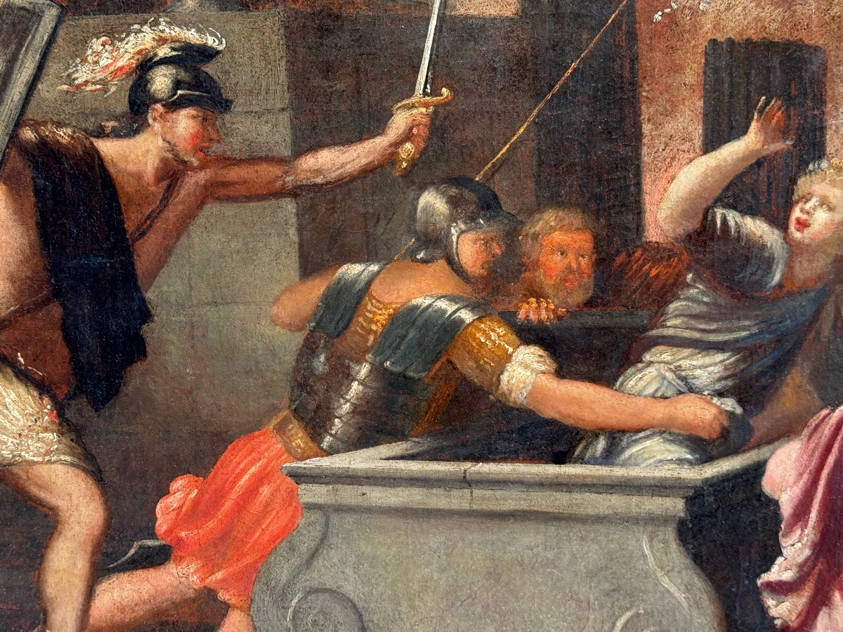 The Discovery Of Astyanax In Hector's Tomb, 17th Century Painting.-photo-2