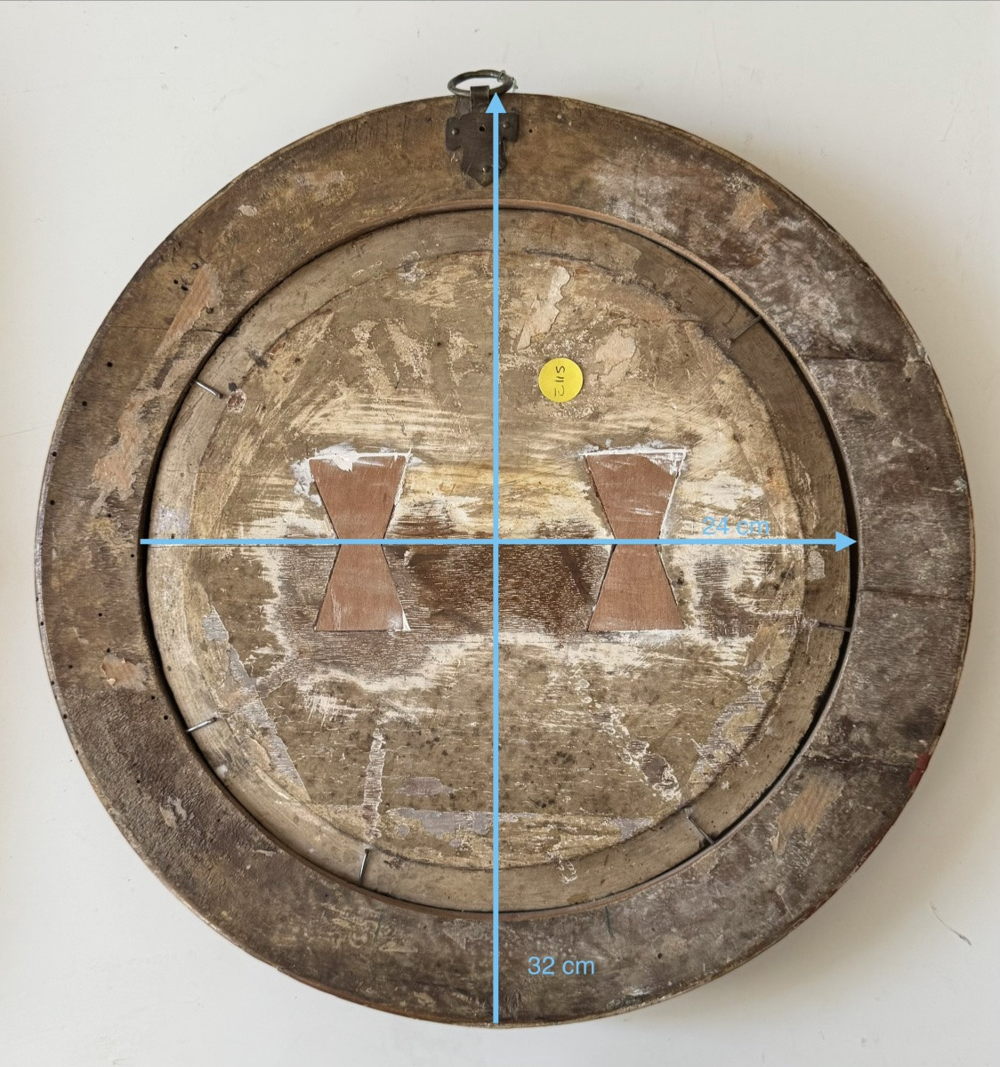 Huile sur bois en tondo , Vierge à l’Enfant avec Saint Jean Baptiste 18ème-photo-4