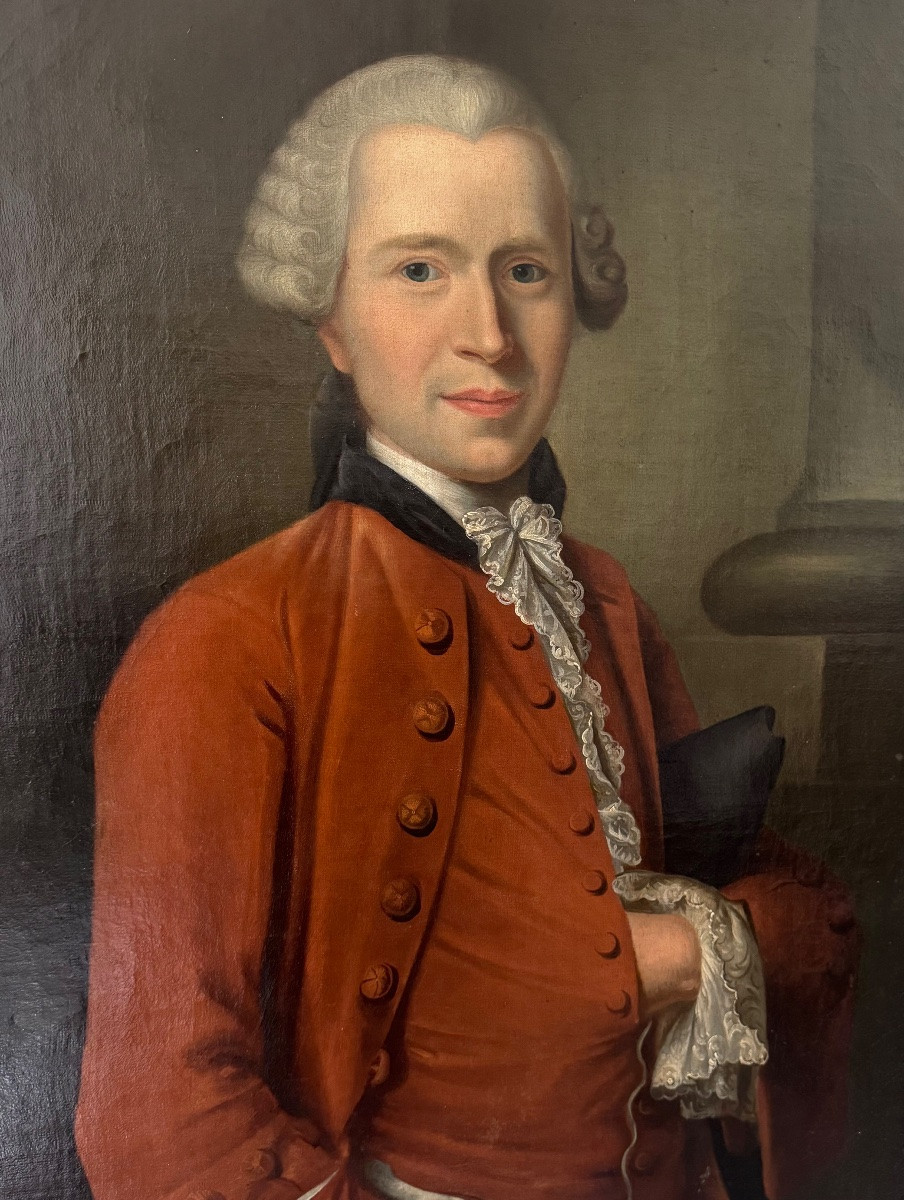 Large Pair Of Portraits Of Aristocrats From The Louis XV Period-photo-4