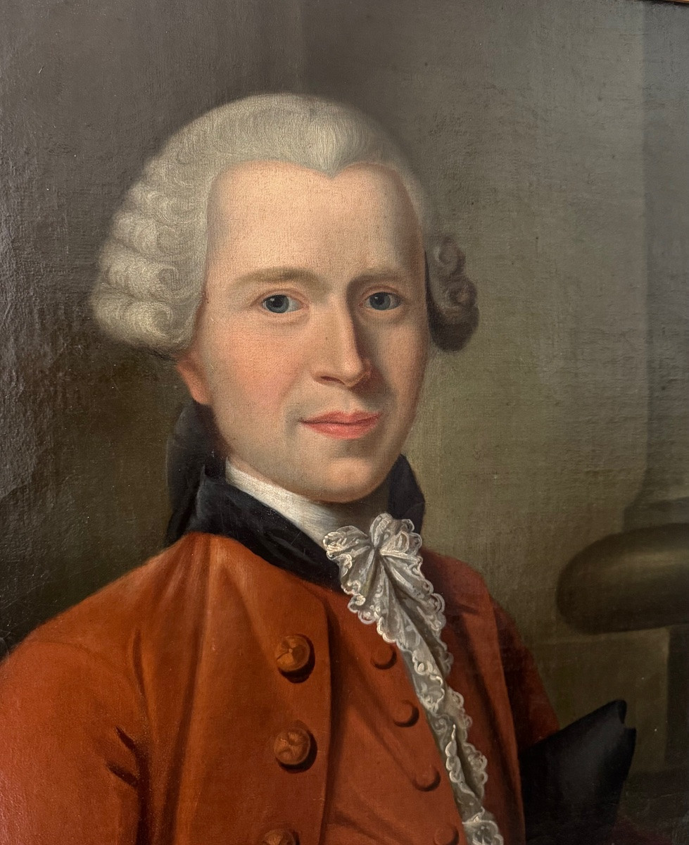 Large Pair Of Portraits Of Aristocrats From The Louis XV Period-photo-1