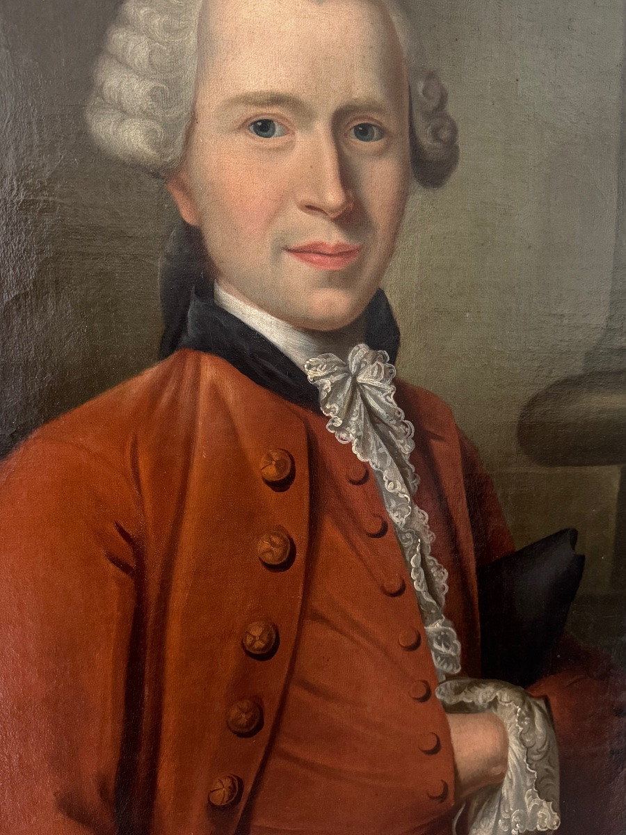 Large Pair Of Portraits Of Aristocrats From The Louis XV Period-photo-2